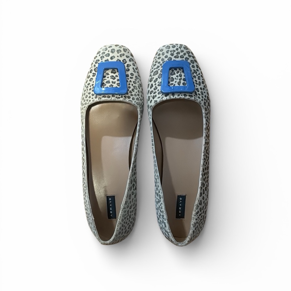 Array Jubilee Womens Leopard Print Flats with Blue Accent‎ size 10